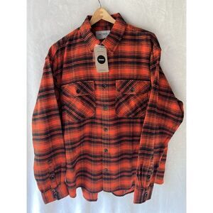 Carhartt Work In Progress Large Flannel Orange and Black Check NWT $178